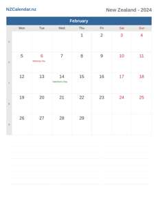 Calendar 2024 February