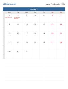 Calendar 2024 January