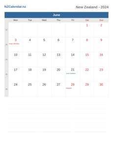 Calendar 2024 June