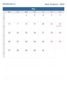 Calendar 2024 May