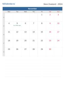 Calendar 2024 November